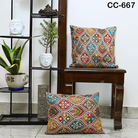 Embroidered Pillowcase | Indian Handmade Embroidery Throw Pillow cover Decorative Body Sham, Cushion Cover Boho Home Decor HouseWarming Gift