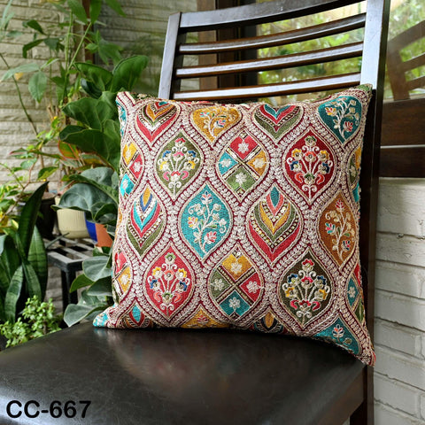 Embroidered Pillowcase | Indian Handmade Embroidery Throw Pillow cover Decorative Body Sham, Cushion Cover Boho Home Decor HouseWarming Gift