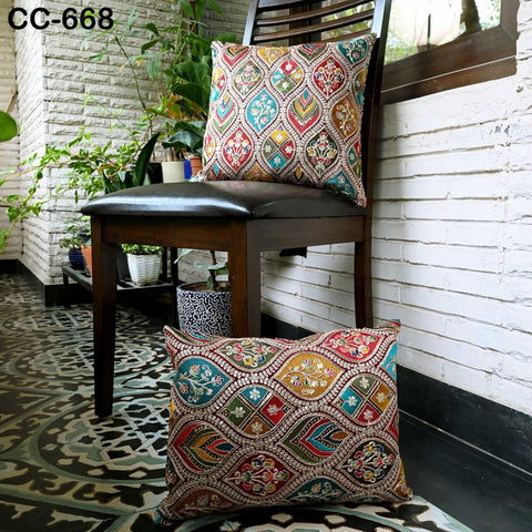 Embroidered Pillowcase | Indian Handmade Embroidery Throw Pillow cover Decorative Body Sham, Cushion Cover Boho Home Decor HouseWarming Gift