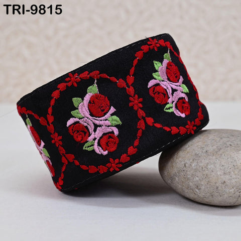 9 Yard Embroidery Ribbons Trim 8cm Disney Roses Indian Sari Border Embroidered Crafting Sewing Costumes Lampshade Home Decor Trimming