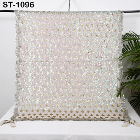 White Georgette Designer Dupatta for women, Bridal Wedding lehenga Chunni/Veil Sequin Scarf Indian Ethnic Dress Stole Ideal Gift Bridesmaid