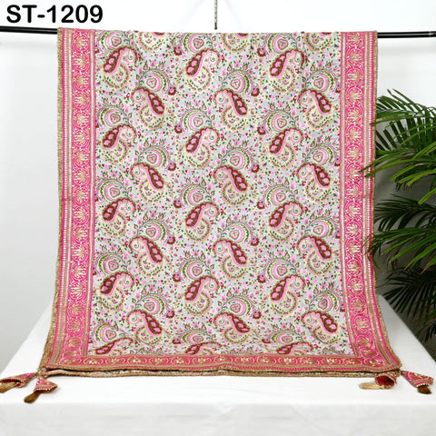 Magenta Dupatta Banarasi Long Brocade Dupatta Chunni Bridal Veil Wedding Lehenga Shawls Wraps Punjabi Dress Head Scarf Women Gift Mother