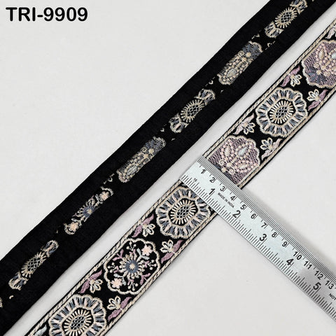 9 Yard Indian Ribbon Embellishment Embroidery Fabric 4cm Trim Embroidered Dog Collars Crafting Costumes Wedding Dress Beach Bag, Shoe making