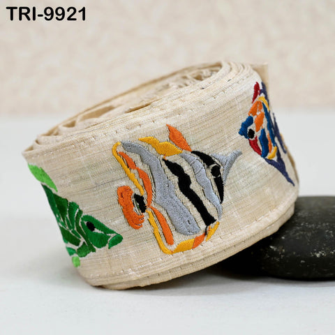 9 Yard Indian Multicolor Embroidery Ribbon 60mm Trim Sari Border Crafting Embroidered Decorative Costumes Curtains Home Decor Trimmings