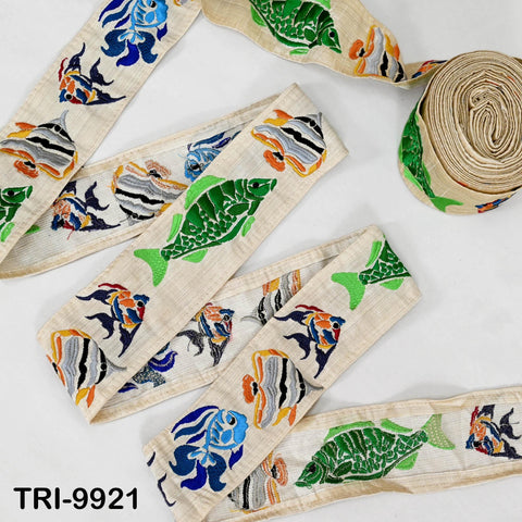 9 Yard Indian Multicolor Embroidery Ribbon 60mm Trim Sari Border Crafting Embroidered Decorative Costumes Curtains Home Decor Trimmings