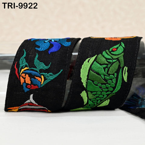 9 Yard Indian Multicolor Embroidery Ribbon 60mm Trim Sari Border Crafting Embroidered Decorative Costumes Curtains Home Decor Trimmings