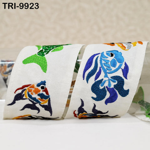 9 Yard Indian White Embroidery Ribbon 60mm Trim Sari Border Crafting Embroidered Decorative Costumes Curtains Home Decor Trimmings