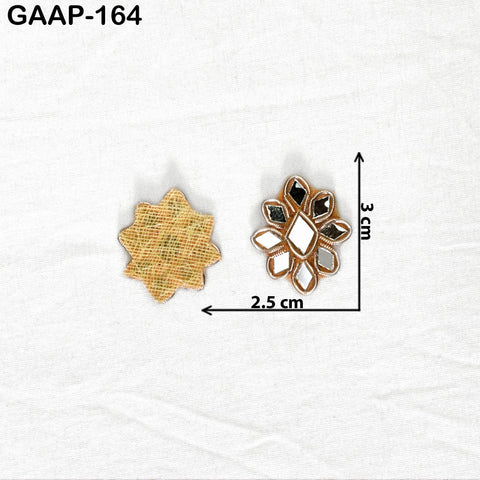 50 Indian Handmade Floral Applique Golden Patches Sewing Patch Zardozi Bridal Handcrafted Silver Embellish Headband DIY Crafting Home Decor