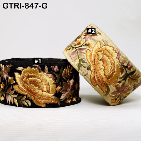 9 Yard Saree Border 6CM DIY Crafting Sewing Bridal Sari Ribbon Floral Embroidered Fabric Trim Beach Bags Home Decor Embellish Tapes Drapery