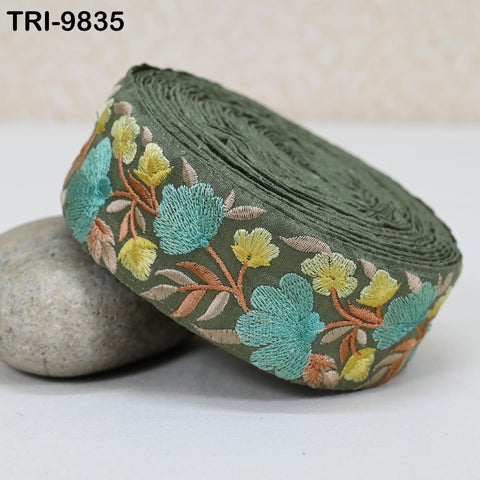 9 Yard Embroidery Ribbon Crafting Sewing Costumes Dog Collar Tote Bags Lampshades Holidays Decor Embroidered Embellishment Wholesale Tapes