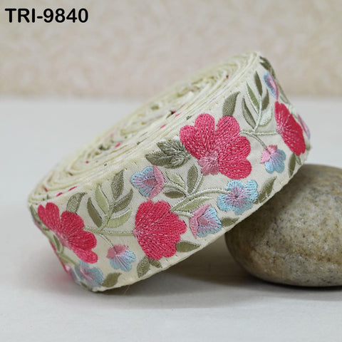 9 Yard Embroidery Ribbon Crafting Sewing Costumes Dog Collar Tote Bags Lampshades Holidays Decor Embroidered Embellishment Wholesale Tapes