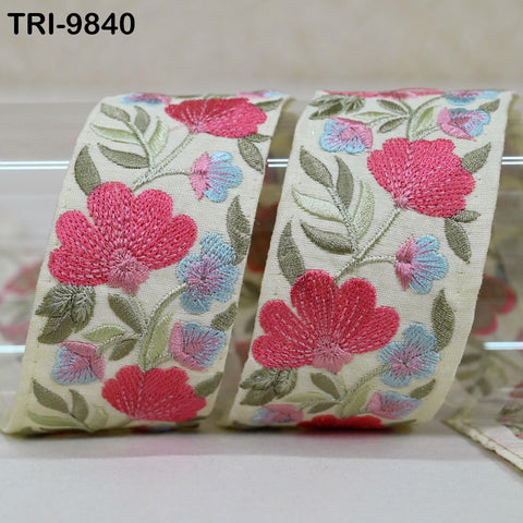 9 Yard Embroidery Ribbon Crafting Sewing Costumes Dog Collar Tote Bags Lampshades Holidays Decor Embroidered Embellishment Wholesale Tapes