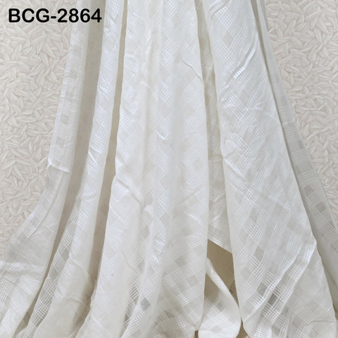 White Pure Dobby Cotton Fabric Indian Fabric by the Yard Costume Spring Summer Dresses Girls Kids Sewing Crafting Drapes Apparel Nursery