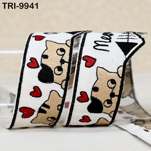 9 Yard Indian Embroidery Ribbon 5cm Cat Trim Sari Border Crafting Embroidered Decorative Costumes Designing Curtains Home Decor Trimmings