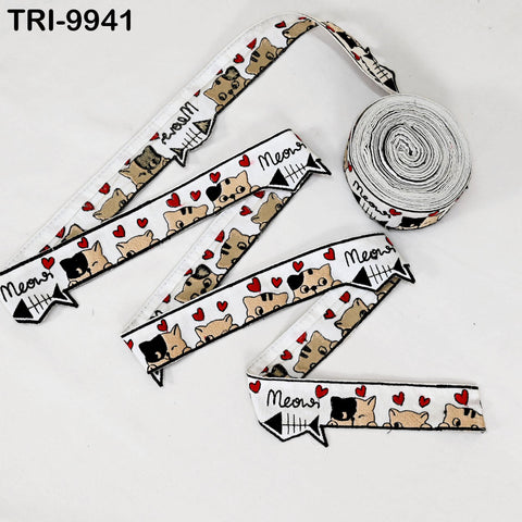 3 Yard Indian Crafting Embroidered Decorative Costumes Designing Curtains Home Decor Trimmings Embroidery Ribbon 5cm Cat Trim Sari Border