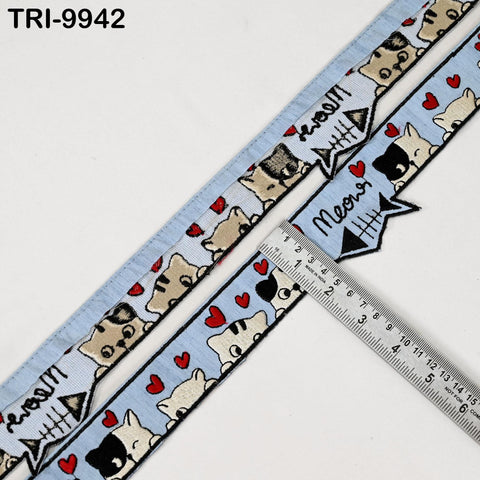 3 Yard Indian Embroidery Ribbon Designing Curtains Home Decor Trimmings 5cm Cat Trim Sari Border Crafting Embroidered Decorative Costumes