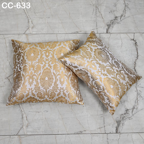 Gold Brocade Cushion Cover: Luxury Silk Pillow Sham