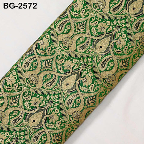 Indian Brocade Wedding Dress Bridesmaid Banarasi Fabric by Yard Costumes Renaissance Dress Marie Antoinette Green Gold Short Jackets Textile