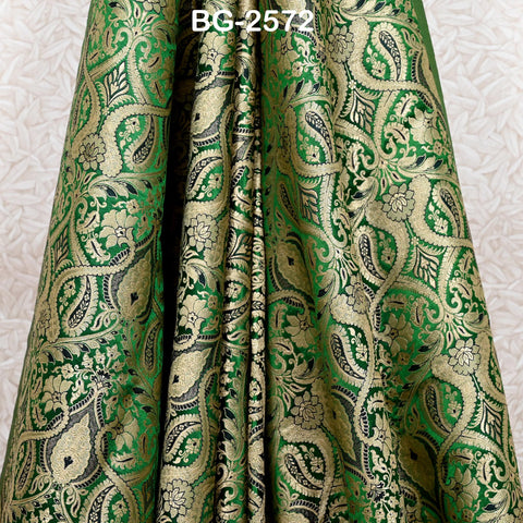 Indian Brocade Wedding Dress Bridesmaid Banarasi Fabric by Yard Costumes Renaissance Dress Marie Antoinette Green Gold Short Jackets Textile