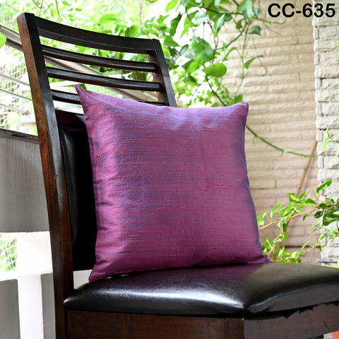 Purple Pure Dupioni Silk Square Pillowcase | Cushion Cover Handmade | Pure Silk Throw Pillow | House Warming Wedding Shower Home decor Gifts
