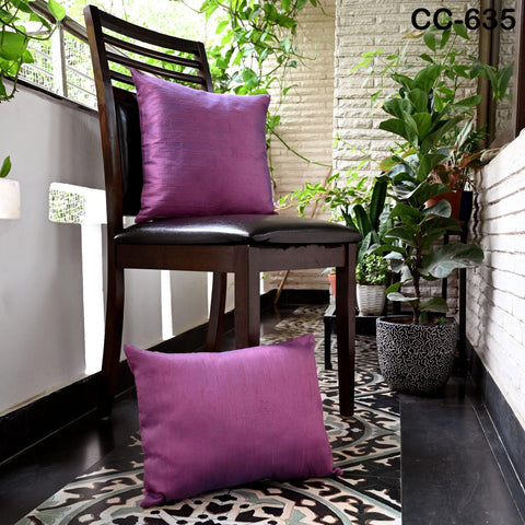 Purple Pure Dupioni Silk Square Pillowcase | Cushion Cover Handmade | Pure Silk Throw Pillow | House Warming Wedding Shower Home decor Gifts