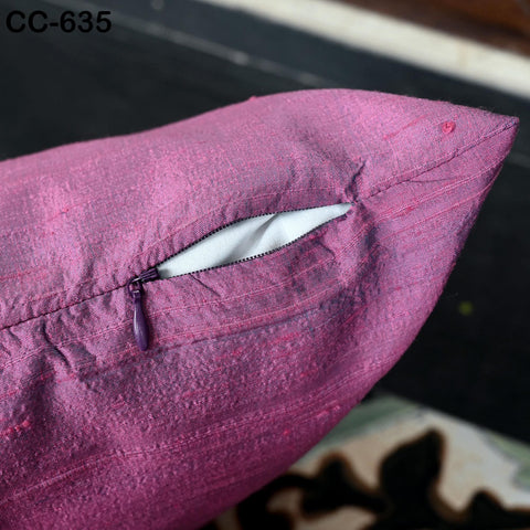 Purple Pure Dupioni Silk Square Pillowcase | Cushion Cover Handmade | Pure Silk Throw Pillow | House Warming Wedding Shower Home decor Gifts