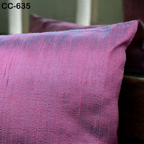 Purple Pure Dupioni Silk Square Pillowcase | Cushion Cover Handmade | Pure Silk Throw Pillow | House Warming Wedding Shower Home decor Gifts