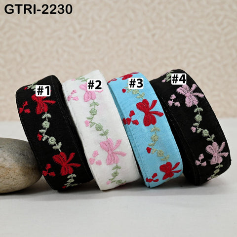 9 Yard Indian Embroidery Ribbons Embroidered Fabric Trim Embellish Saree Tape Sewing Crafting Border Wedding Dress Costume Accessories 32mm