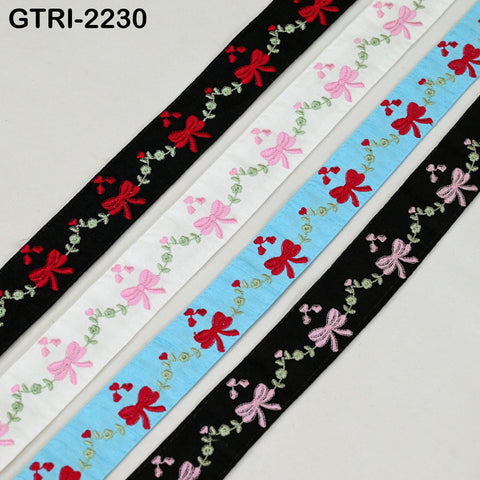 9 Yard Indian Embroidery Ribbons Embroidered Fabric Trim Embellish Saree Tape Sewing Crafting Border Wedding Dress Costume Accessories 32mm