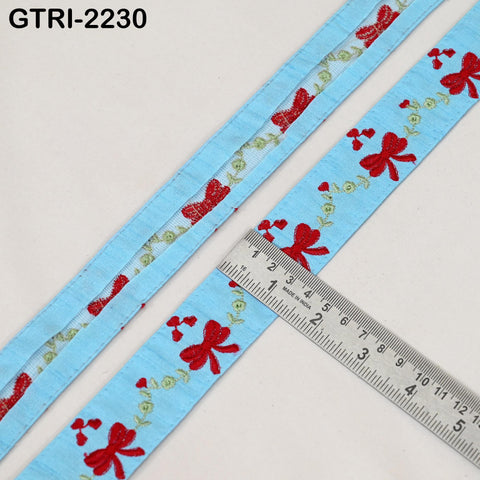 9 Yard Indian Embroidery Ribbons Embroidered Fabric Trim Embellish Saree Tape Sewing Crafting Border Wedding Dress Costume Accessories 32mm