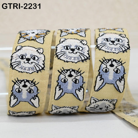 9 Yard Indian Embroidered Fabric 35 mm Trim Embellishment Saree Ribbons Tape Sewing Crafting Embroidery Border Wedding Costumes Accessories