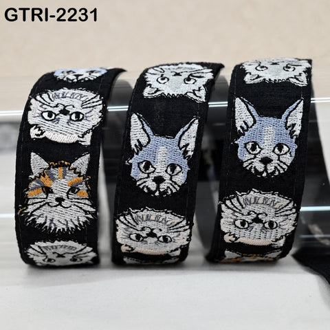 9 Yard Indian Embroidered Fabric 35 mm Trim Embellishment Saree Ribbons Tape Sewing Crafting Embroidery Border Wedding Costumes Accessories