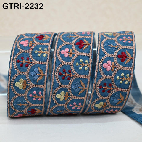 9 Yard Indian Embroidery Ribbons Embroidered Fabric Trim Embellish Saree Tape Sewing Crafting Border Wedding Dress Costumes Accessories 32mm