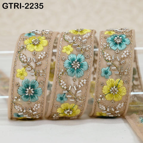 9 Yards of Pink Embroidery Ribbon Beaded Trims Sari Border DIY Craft Lampshade Regency Reticules Victorian Handbags Junk Journal 3cm Indian