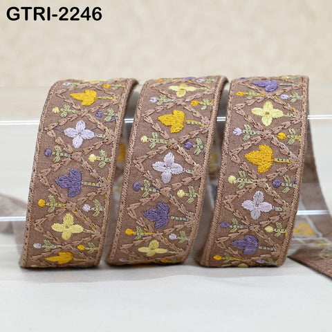 9 Yard 35mm Embroidery Trim Ribbon Tapes | Embroidered Fabric Sari Border | Gift Wrapping Lace Embellishment DIY Sewing Crafting Dog Collars