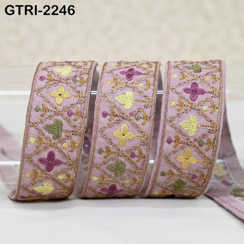 9 Yard 35mm Embroidery Trim Ribbon Tapes | Embroidered Fabric Sari Border | Gift Wrapping Lace Embellishment DIY Sewing Crafting Dog Collars