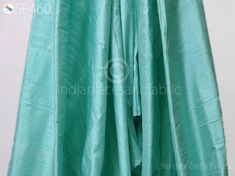 44'' Ice Blue Pure Dupioni Fabric Raw Silk by the Yard Shantung Crafting Sewing Wedding Dresses Skirts Vest Coats Silk Pillowcases Curtains