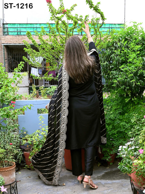 Black Chiffon Designer Silk Dupatta for women, Bridal Wedding lehenga Chunni/Veil Sequin Scarf Indian Ethnic Dress Stole Gift Bridesmaid