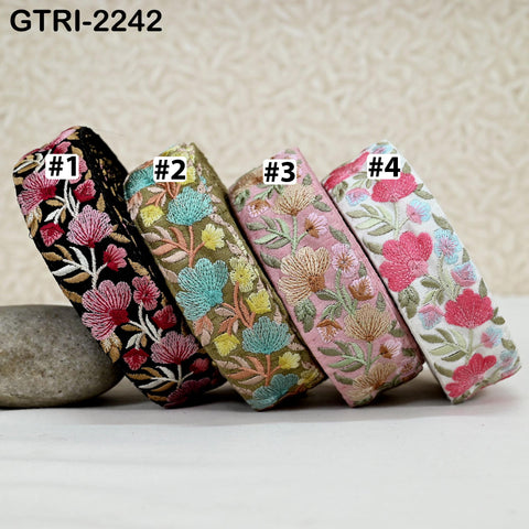 9 Yard Indian Sari Embellishments Embroidery 5 cm Trim Embroidered Saree Ribbon Cushions Sewing Crafting Trimmings Curtains Headbands Border