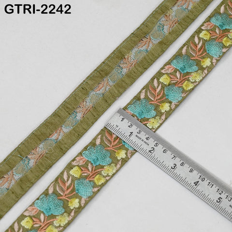 9 Yard Indian Sari Embellishments Embroidery 5 cm Trim Embroidered Saree Ribbon Cushions Sewing Crafting Trimmings Curtains Headbands Border