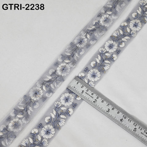 9 Yard Embroidery Ribbon 4cm Fabric Trim Embroidered Border DIY Crafting Sewing Indian Tote Bags Theatrical Costumes Holiday Ornaments Black