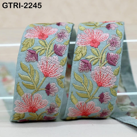 9 Yard Indian Sari Embellishments Embroidery 5 cm Trim Embroidered Saree Ribbon Cushions Sewing Crafting Trimmings Curtains Headbands Border