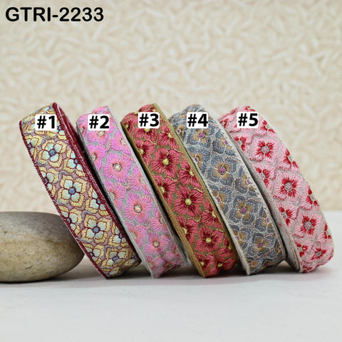 9 Yard Embroidered Ribbons Fabric Trim Embroidery Gift Wrapping Indian Sari Embellishment Sewing DIY Crafting Border Cushion Lace 3cm