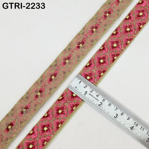9 Yard Embroidered Ribbons Fabric Trim Embroidery Gift Wrapping Indian Sari Embellishment Sewing DIY Crafting Border Cushion Lace 3cm