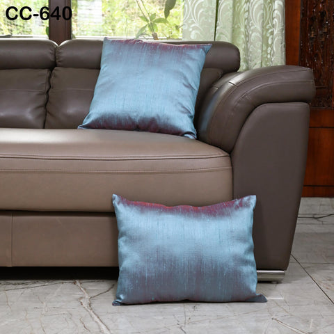 Iridescent Blue Red Silk Lumbar Pillow Cover: Handmade Dupioni Sham