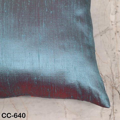 Iridescent Blue Red Silk Lumbar Pillow Cover: Handmade Dupioni Sham