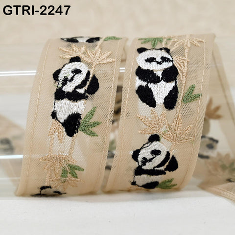 9 Yard Embroidery Trim Ribbon Tapes | Embellishment DIY Sewing Crafting Dog Collars 35mm Embroidered Fabric Sari Border | Gift Wrapping Lace