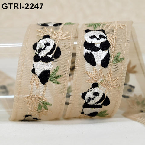 9 Yard Embroidery Trim Ribbon Tapes | Embellishment DIY Sewing Crafting Dog Collars 35mm Embroidered Fabric Sari Border | Gift Wrapping Lace