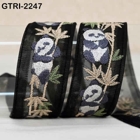 9 Yard Embroidery Trim Ribbon Tapes | Embellishment DIY Sewing Crafting Dog Collars 35mm Embroidered Fabric Sari Border | Gift Wrapping Lace