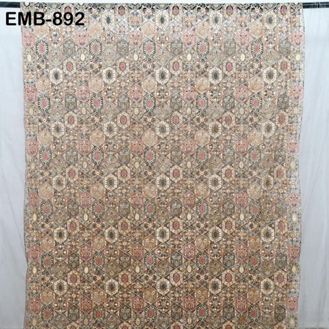 Embroidered Fabric by yard On Tulle Sewing Crafting Indian Embroidery Bride Wedding Dress Victorian Costumes Renaissance Dresses Tutu Maker